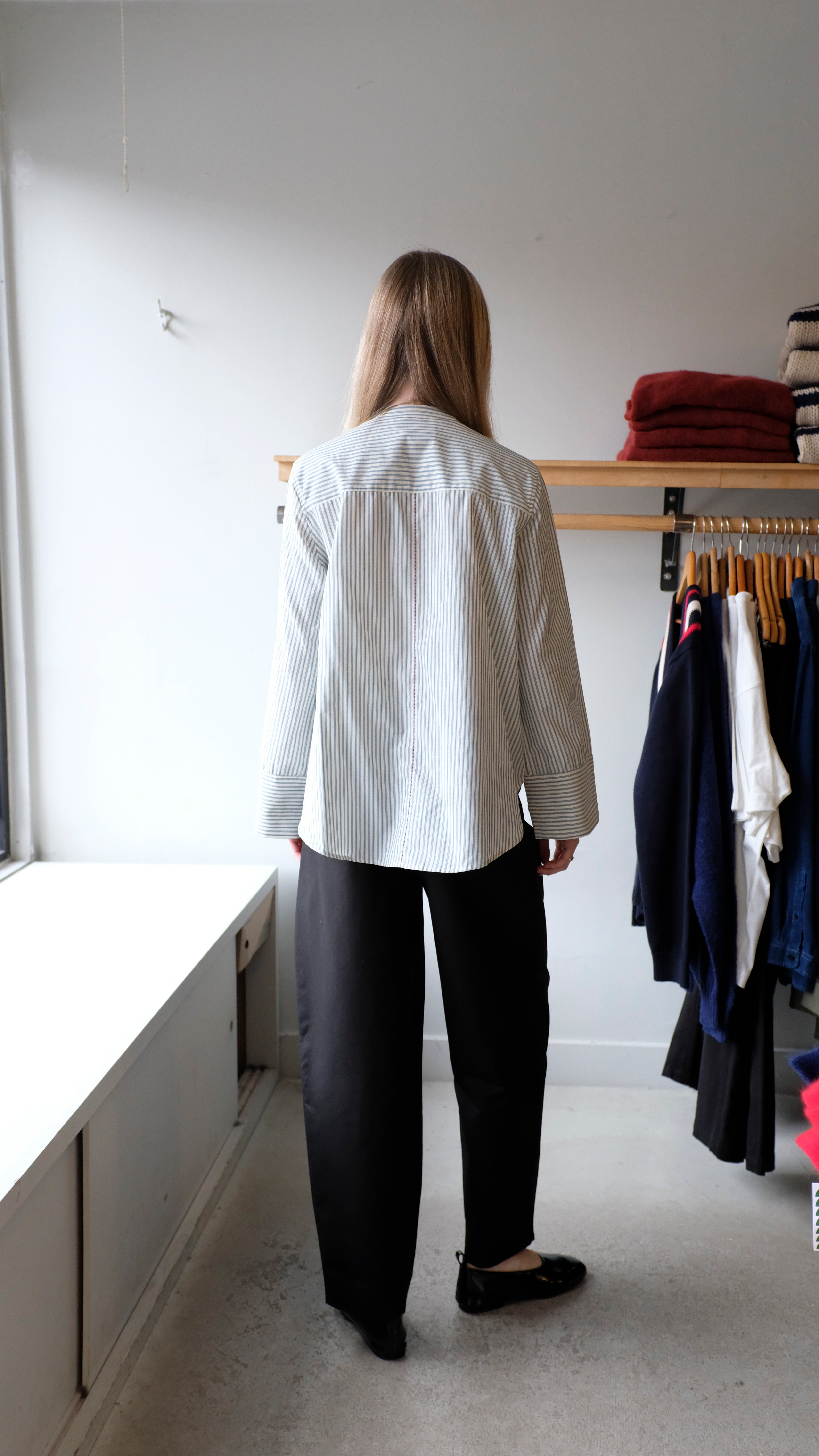 Soeur - Bermudes Shirt - Off-White/Black - flat back