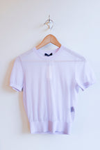 Soeur - Dua Mesh Knit Top - Lilac - flat front