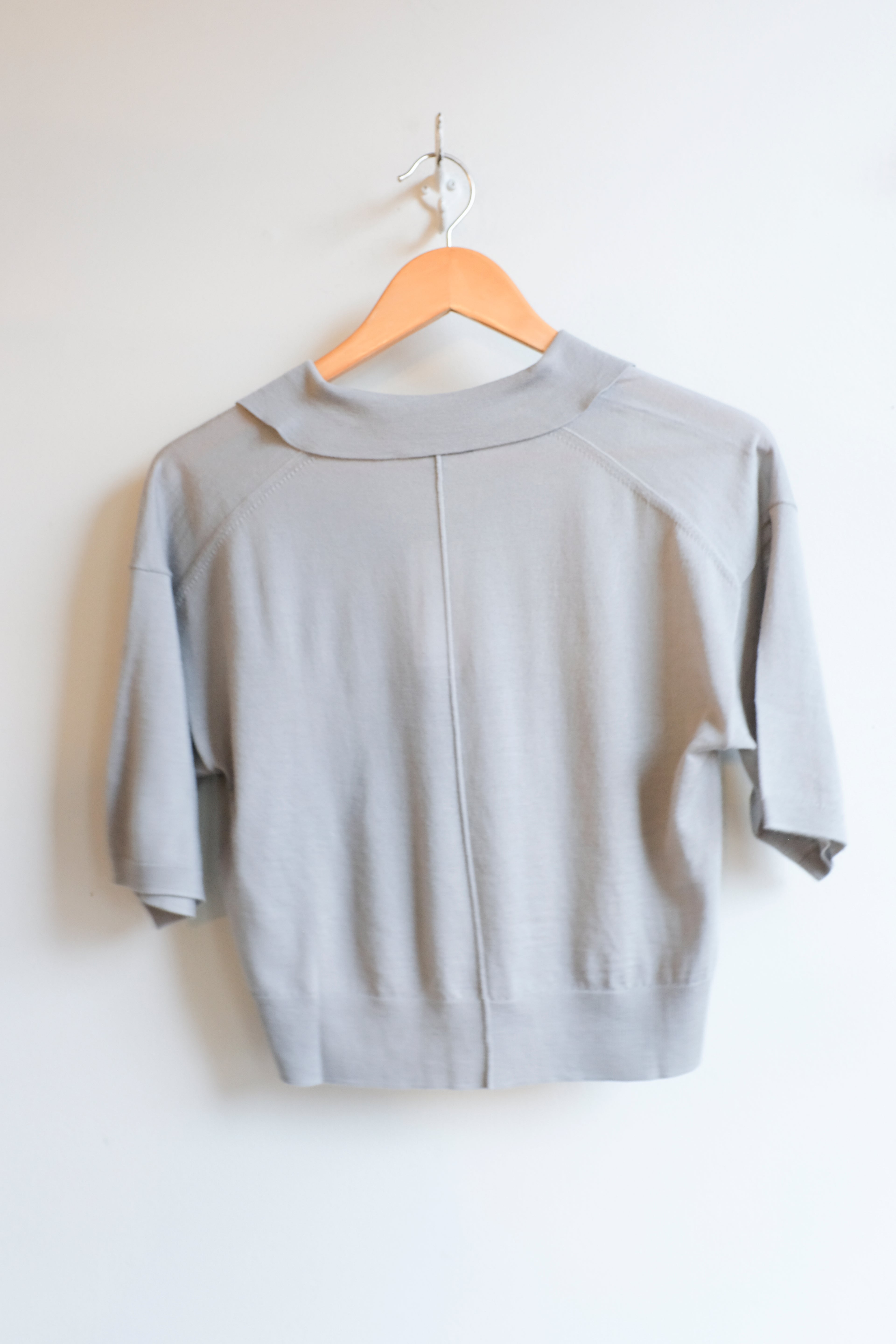 Soeur - Elton Fine Merino Polo - Green-Grey - flat front