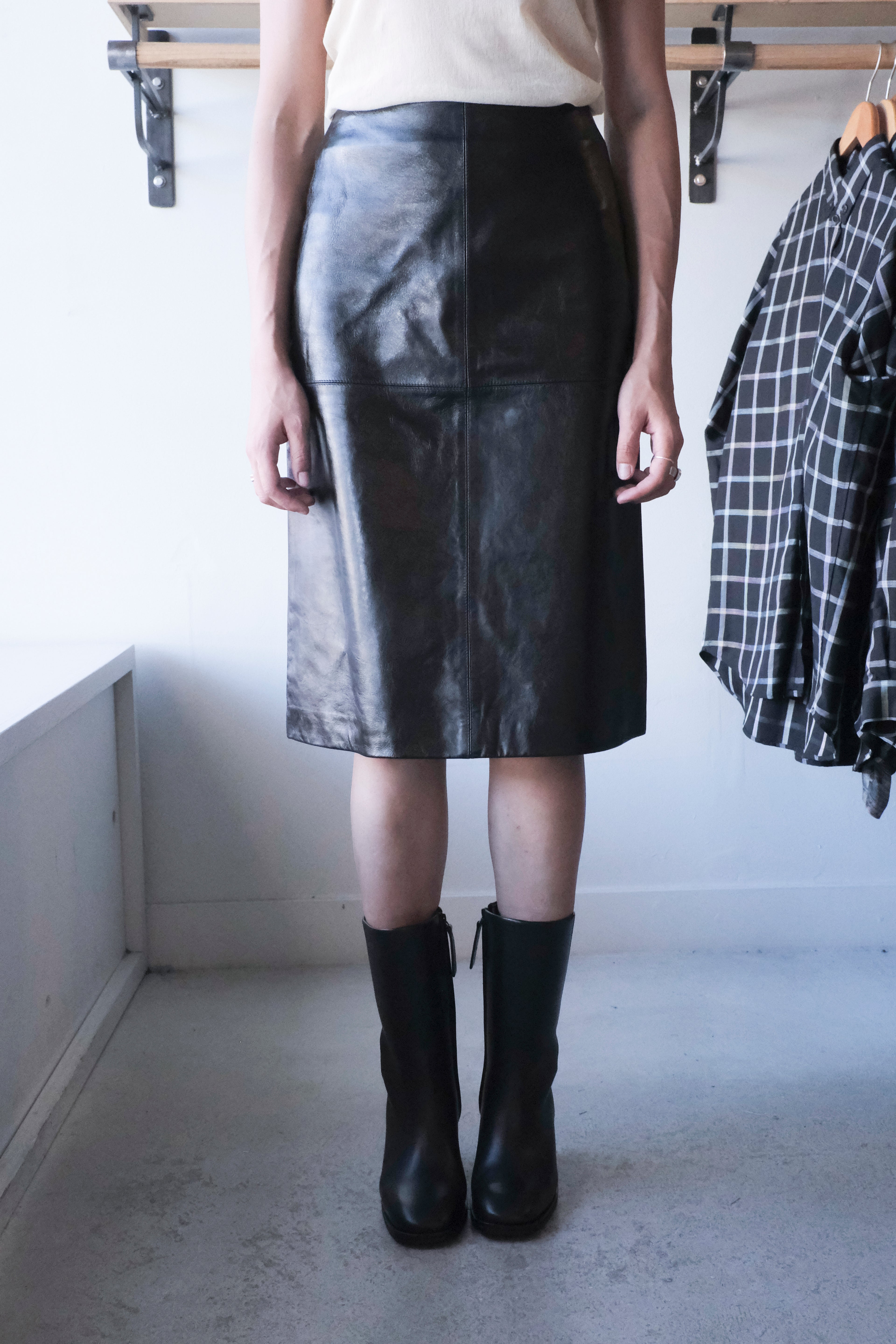 Gwen Leather Skirt - Black