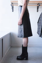 Gwen Leather Skirt - Black