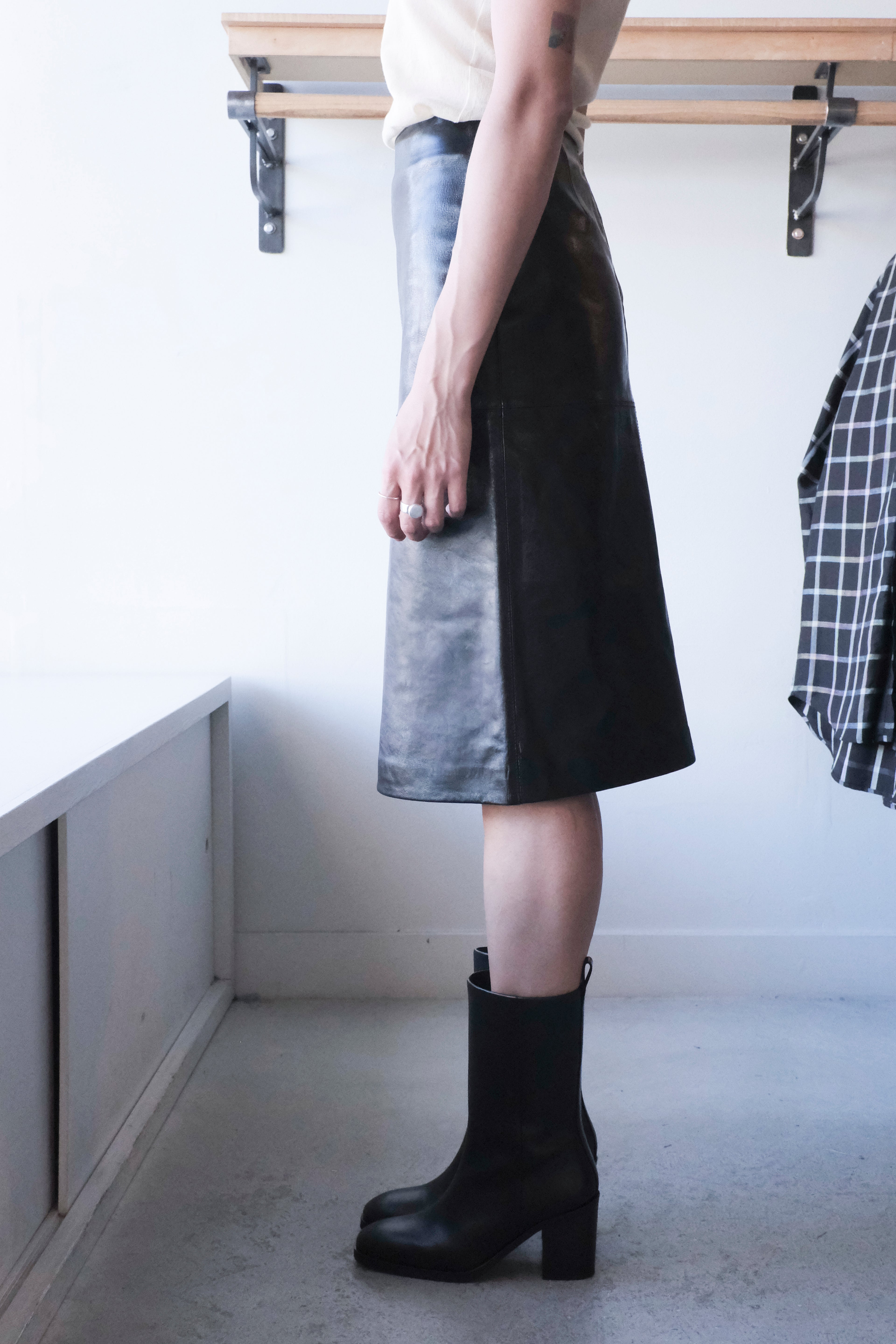 Gwen Leather Skirt - Black
