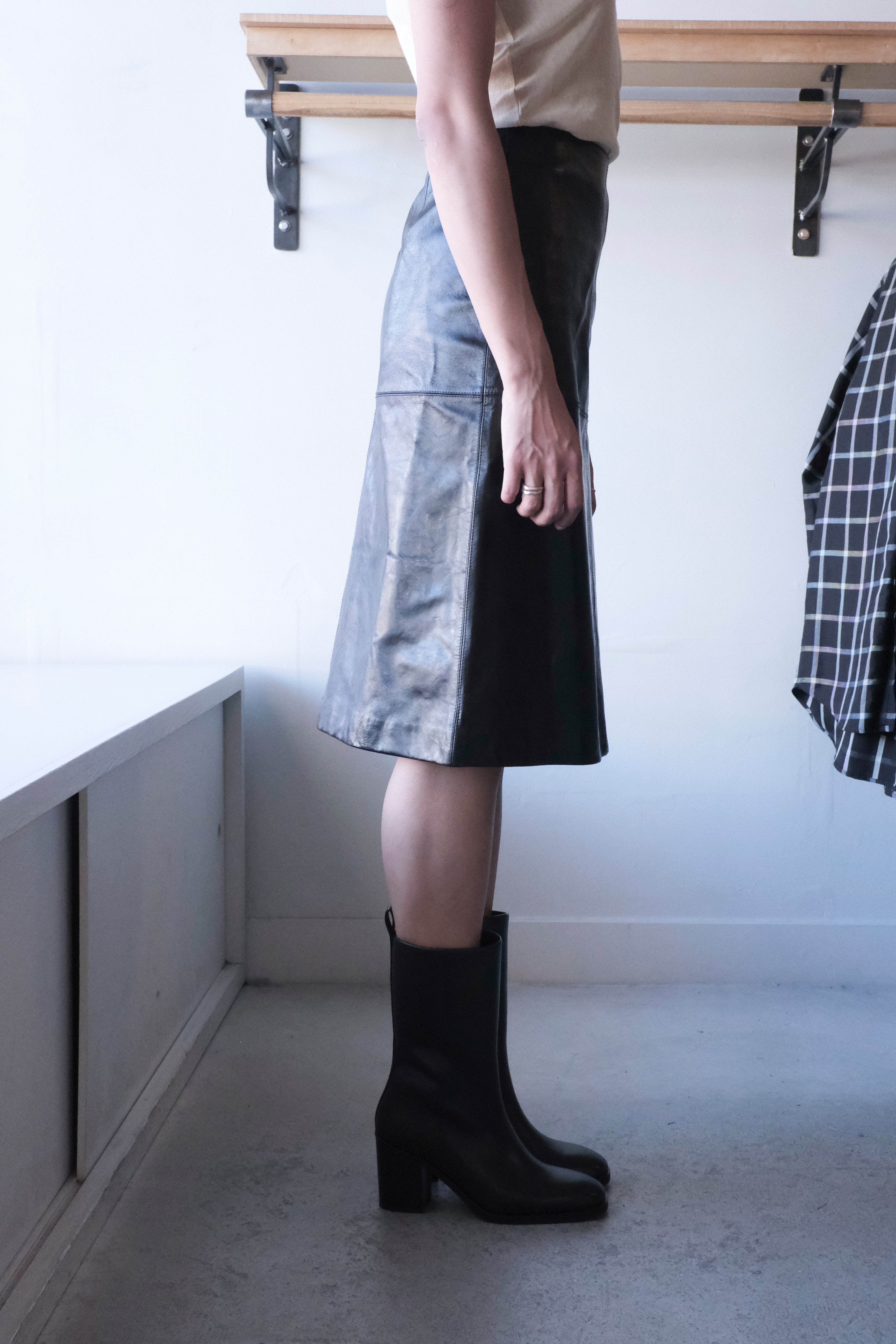 Gwen Leather Skirt - Black