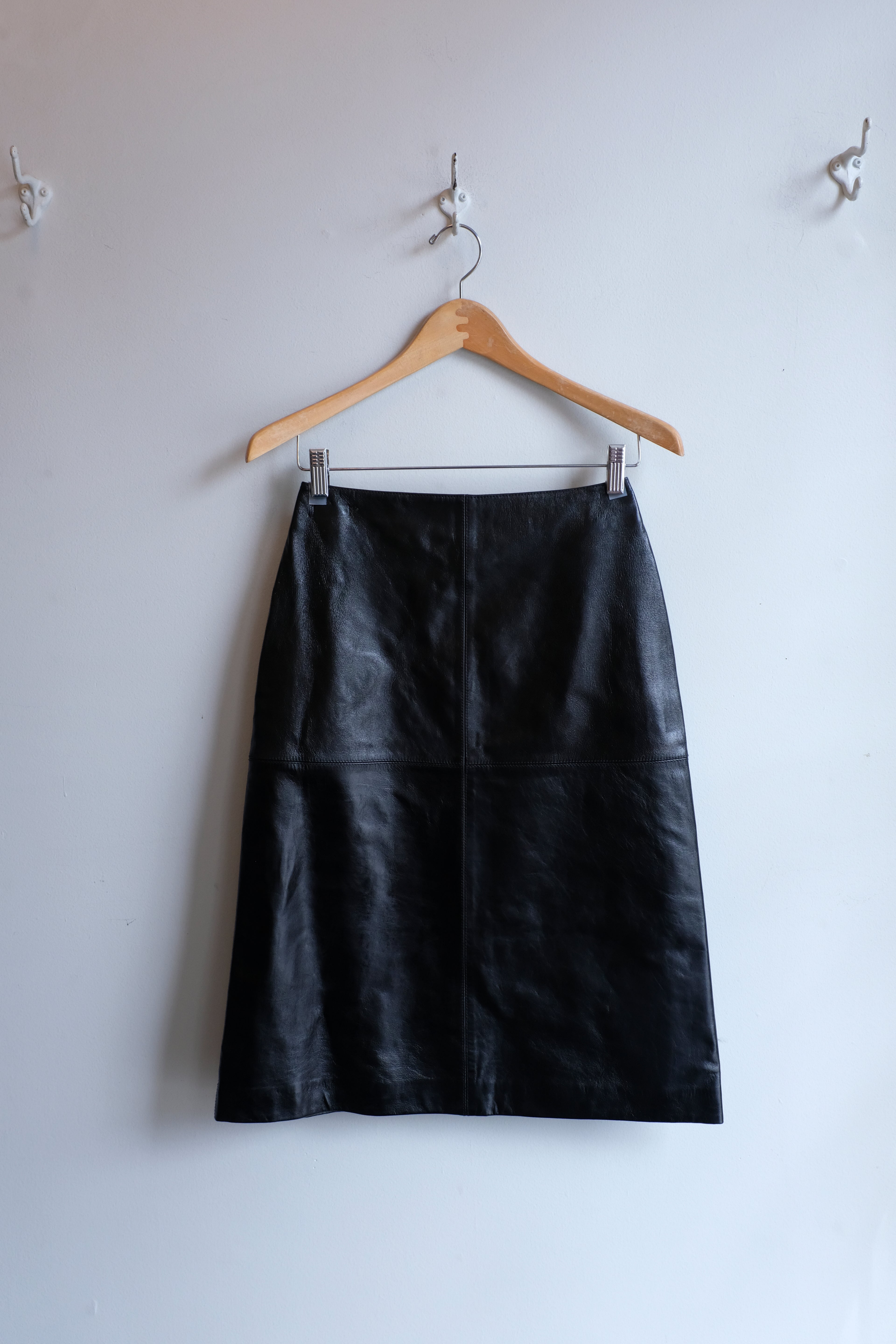 Gwen Leather Skirt - Black