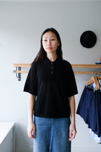 Harvey Merino Wool Polo - Black