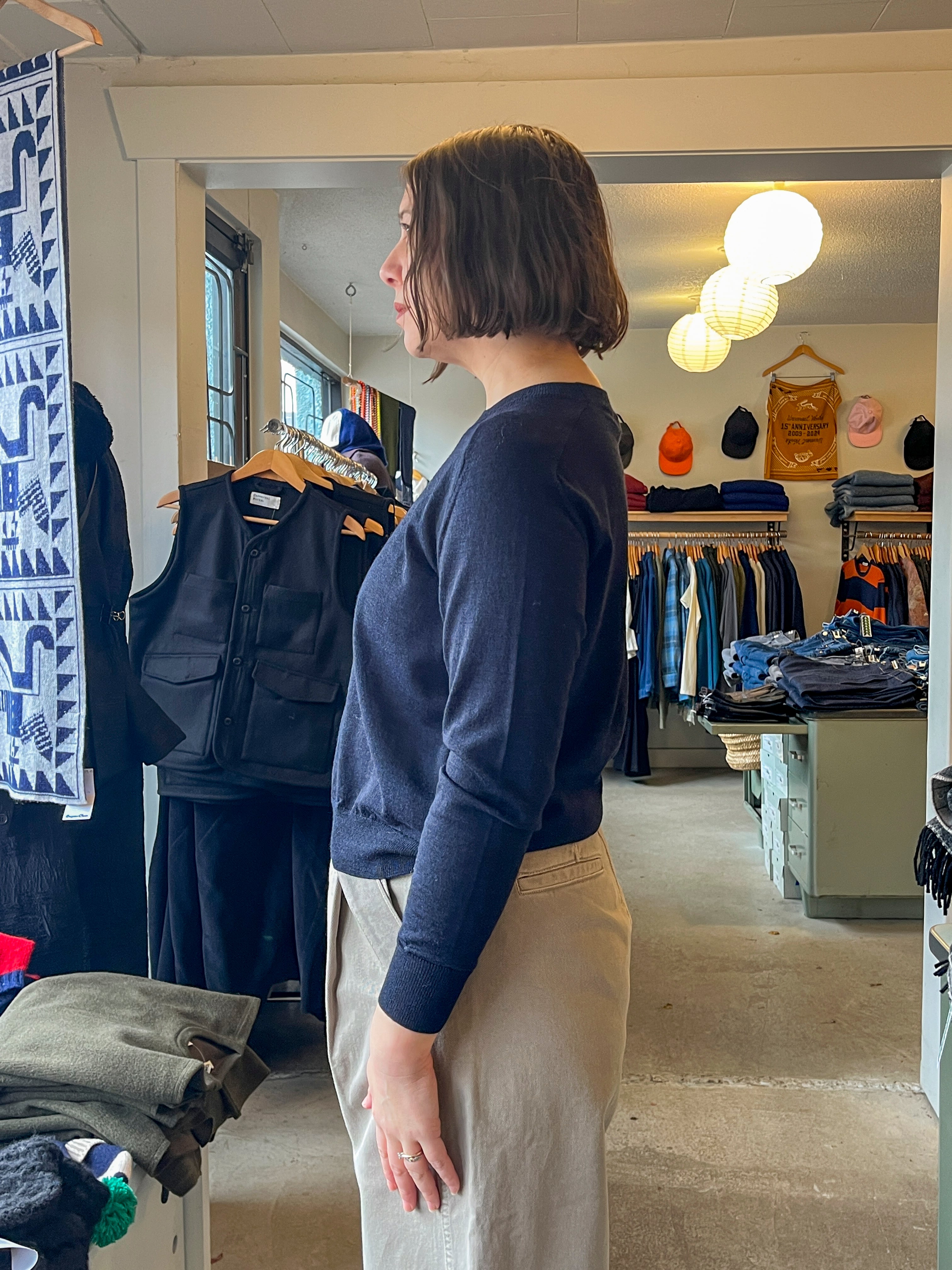 Soeur - Pio Fine Merino Sweater - Navy - side