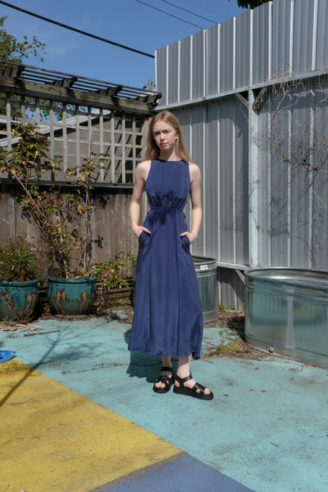 thinking Mu - Kin Dress - Cobalt - front