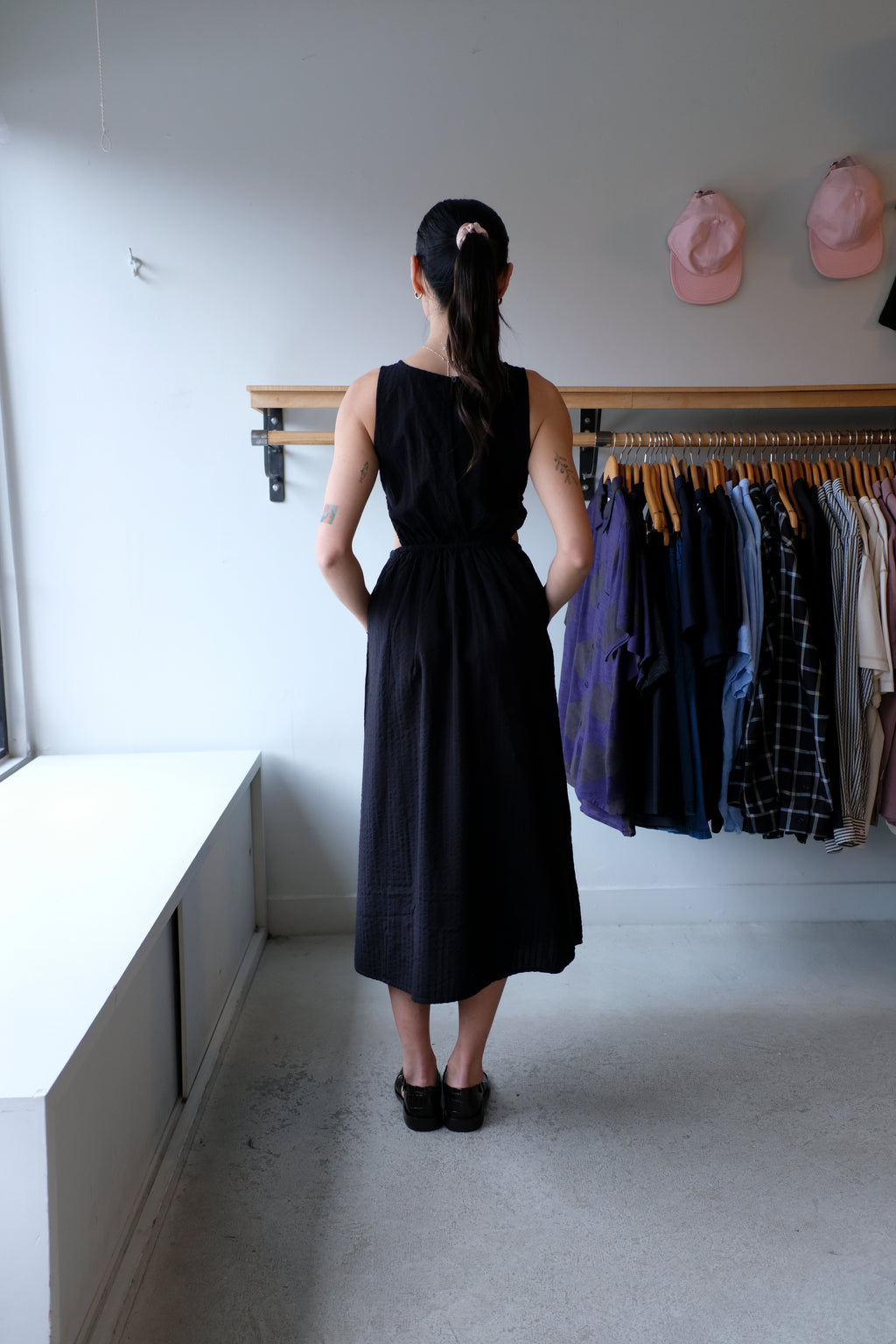 Kin Dress - Black Seersucker