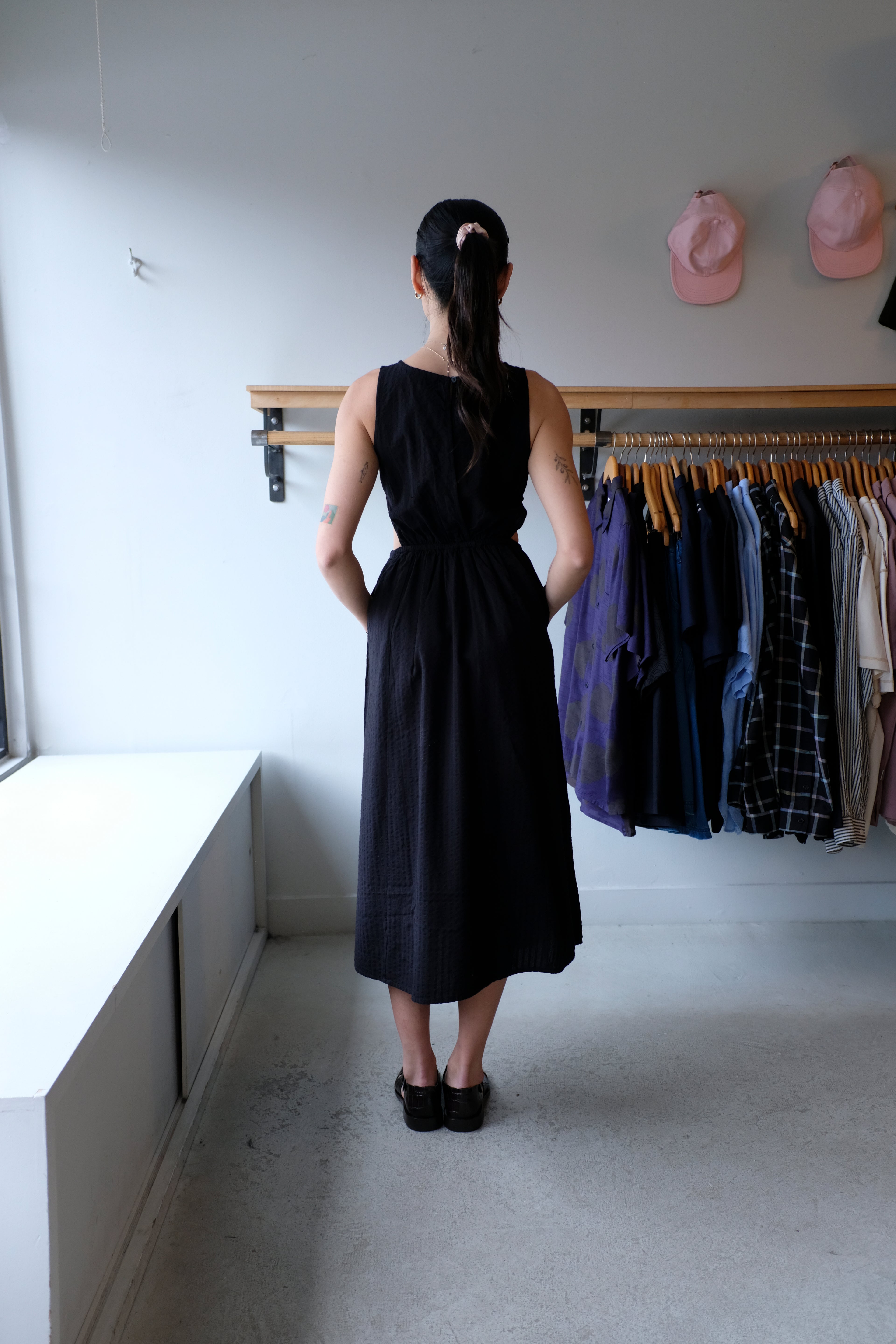 Kin Dress - Black Seersucker