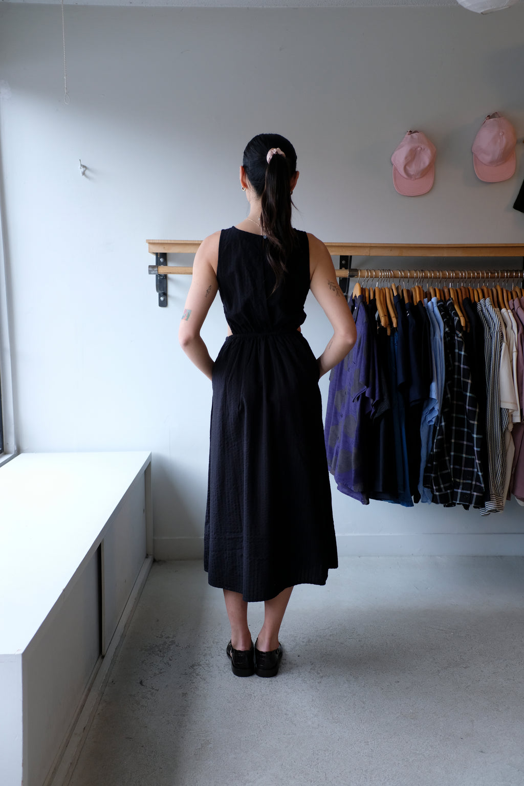 Kin Dress - Black Seersucker