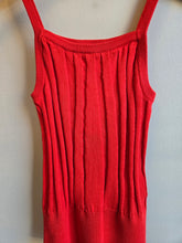 Load image into Gallery viewer, Thinking Mu - Nadine Tank Top - Fiery Red - front closeup of fabric detail
