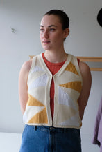 Load image into Gallery viewer, Thinking Mu - Robbie Knitted Vest - Ecru - front 
