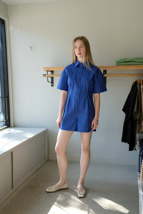 thinking Mu - Roberta Jumpsuit - Indigo - front