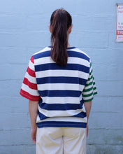 Load image into Gallery viewer, Thinking Mu - Yes T-Shirt - Stripes - back
