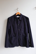 Load image into Gallery viewer, universal Works - Bakers Chore Jacket - Navy Seersucker - flat front
