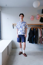 Universal Works Camp Shirt - White Toile Poplin
- Clean Short - Navy Derby Stripe - front