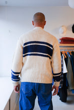 Load image into Gallery viewer, Langdale Cardigan - Sand/Navy Stripe
