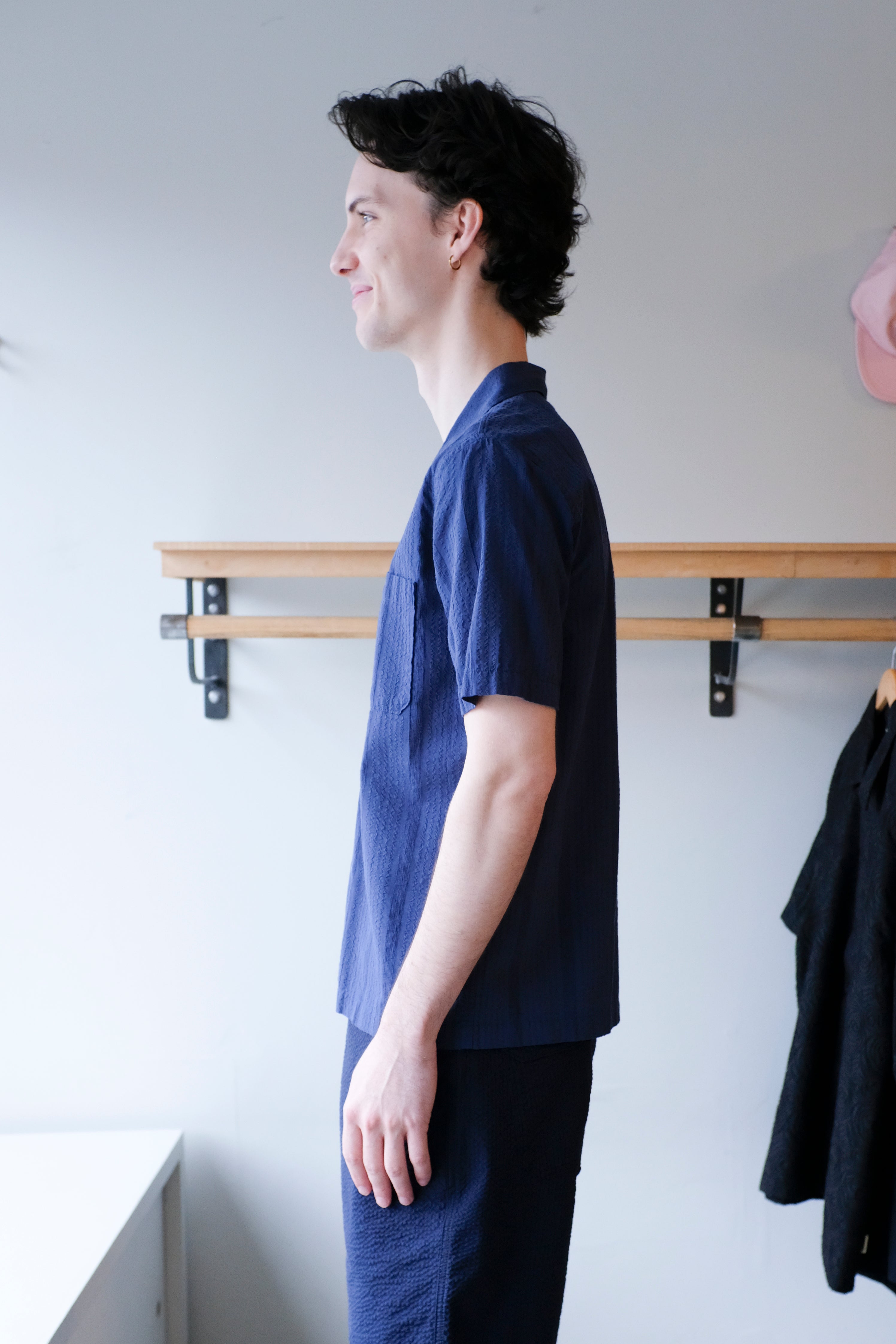 Universal Works - Road Shirt - Blue Maui Cotton - side