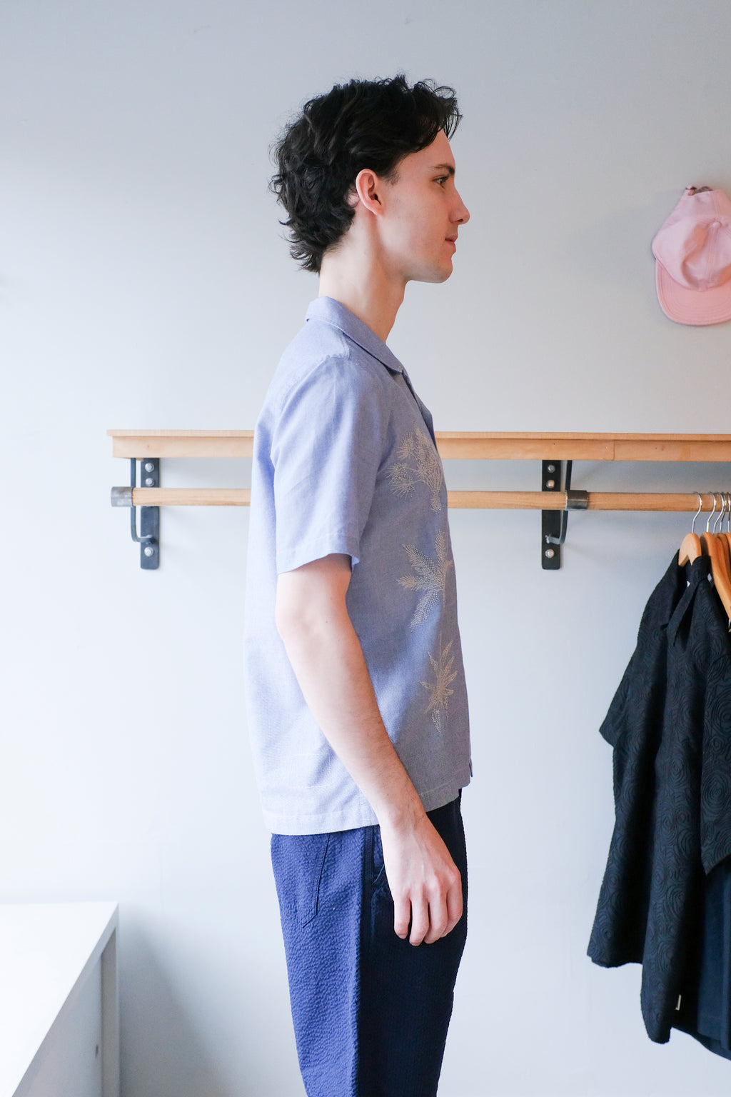 Universal Works - Road Trip Shirt - Blue Oxford - side