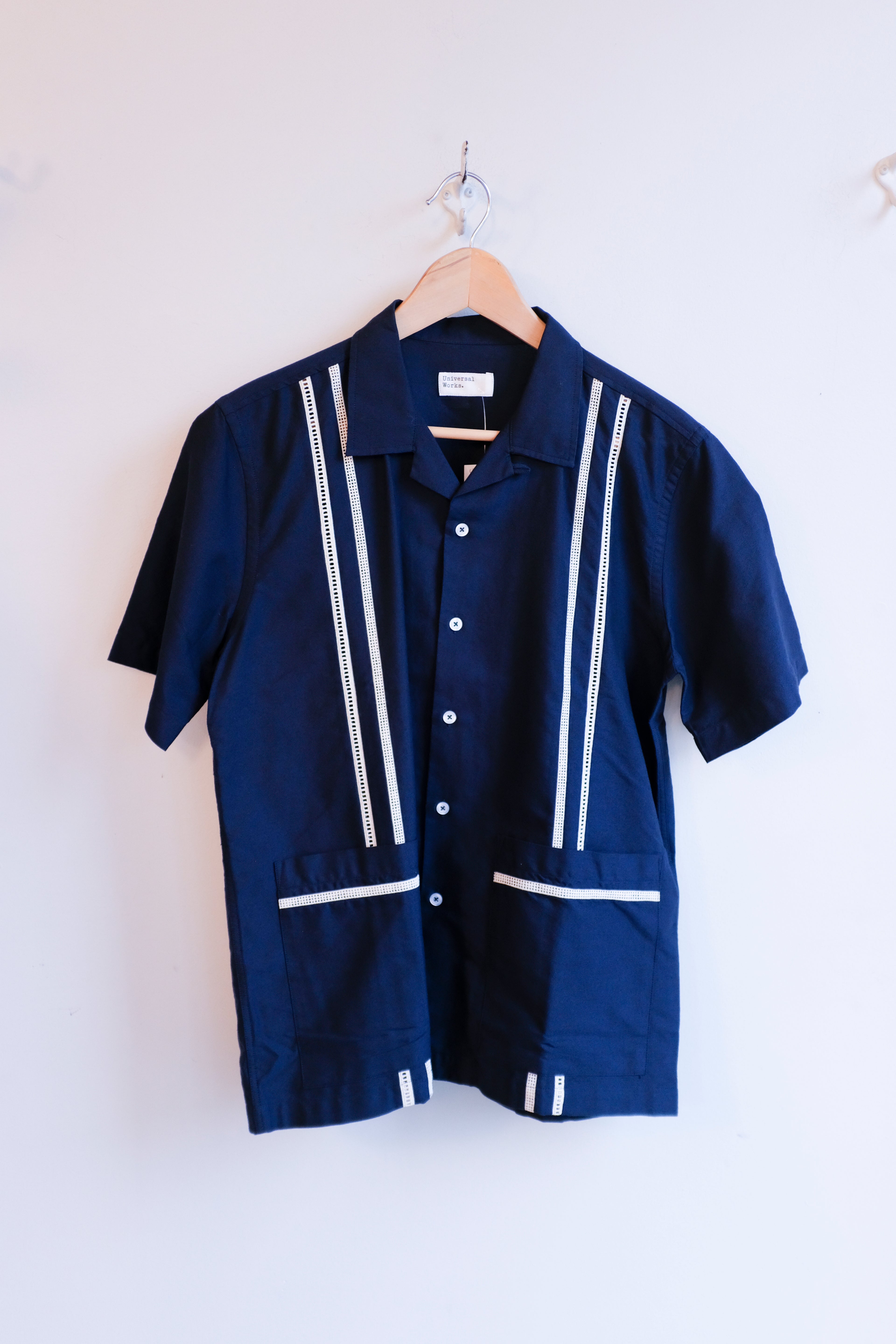 Universal Works - Tropicana Shirt - Navy Oxford  - front
