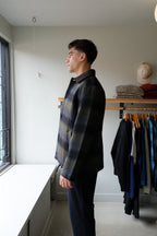 Universal Works - Wayfarer Jacket - Black/Brown Check - flat side