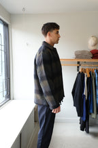 Universal Works - Wayfarer Jacket - Black/Brown Check - flat side