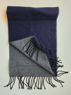 Universal Works - Double Sided Scarf - Navy Mid-Grey