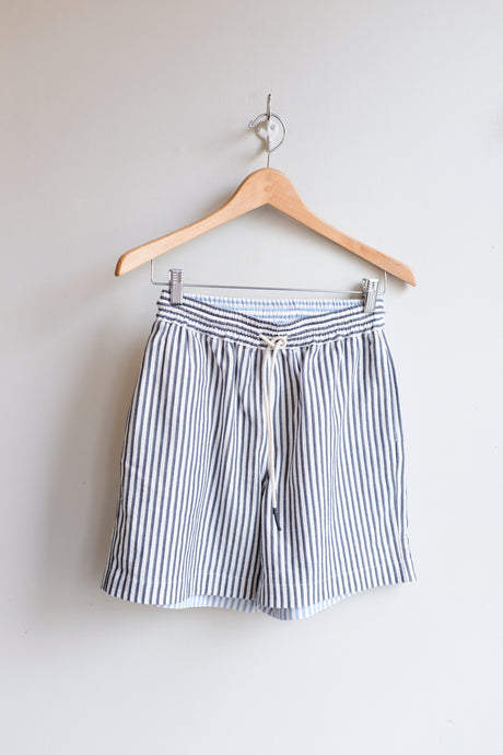 Universal works - Pleated Track Short - Grey Stripe - flat front