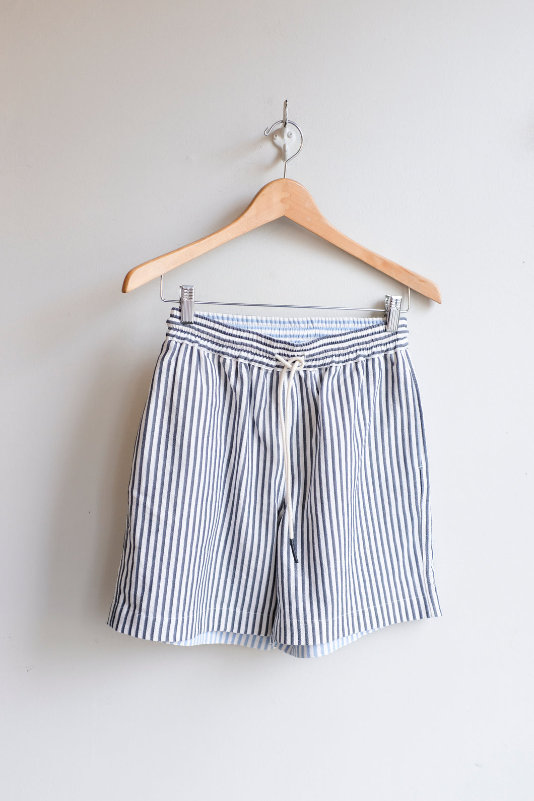 Universal works - Pleated Track Short - Grey Stripe - flat front