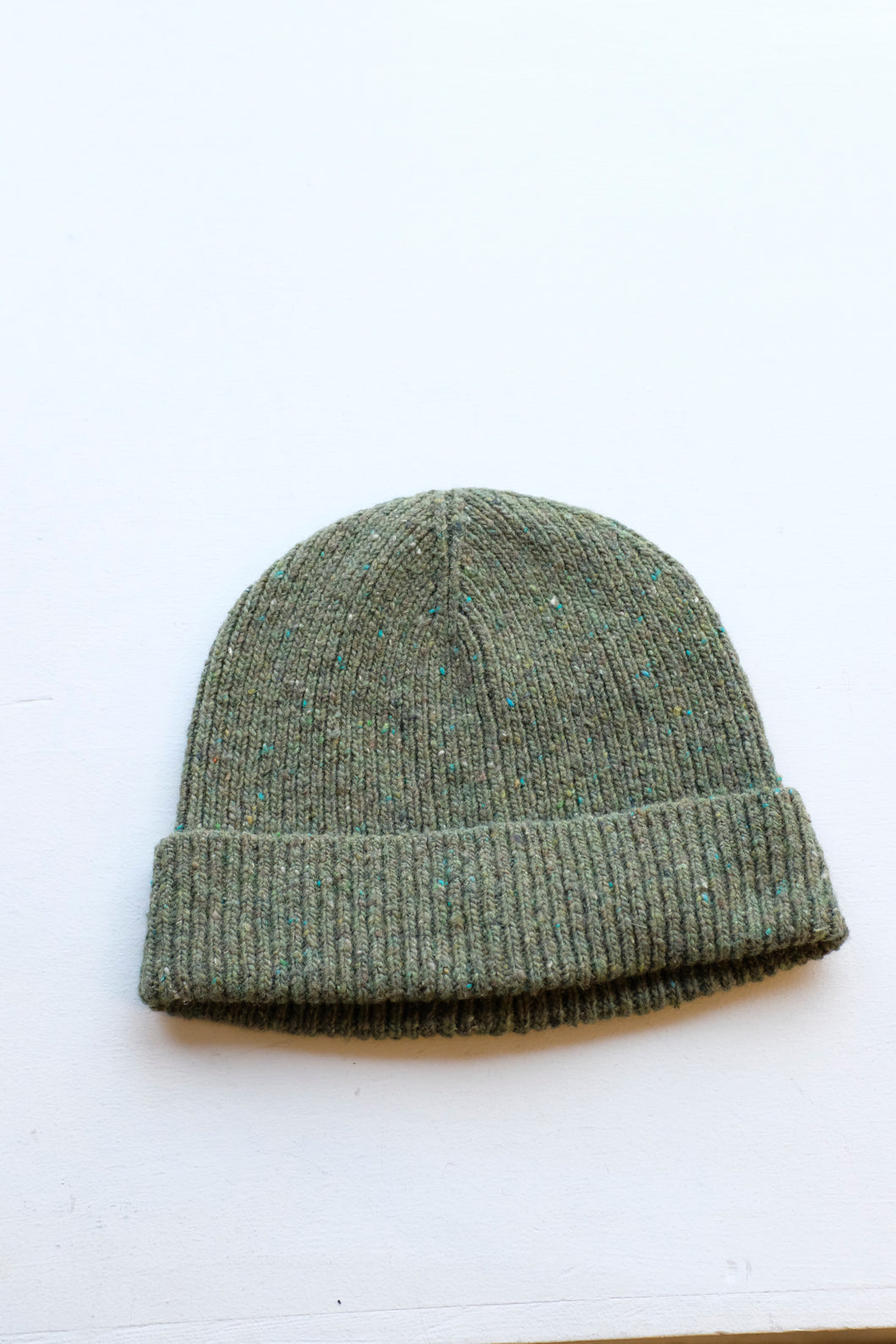 Universal Works - Watch Cap -tweed knit green