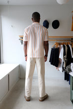 Load image into Gallery viewer, Universal Works - Road Shirt - Road Shirt - White/Orange Stripe - back
