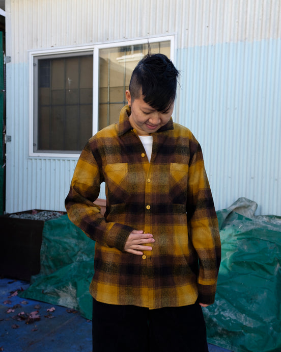 Universal Works - Work Shirt - Mustard Check Flannel - front