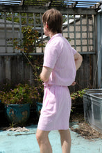Load image into Gallery viewer, Wemoto - Minou Seersucker Shirt - Odile Seersucker Shorts - Light Pink - side
