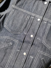 Load image into Gallery viewer, W&#39;menswear Engineer&#39;s Jacket - Denim - front closeup detail
