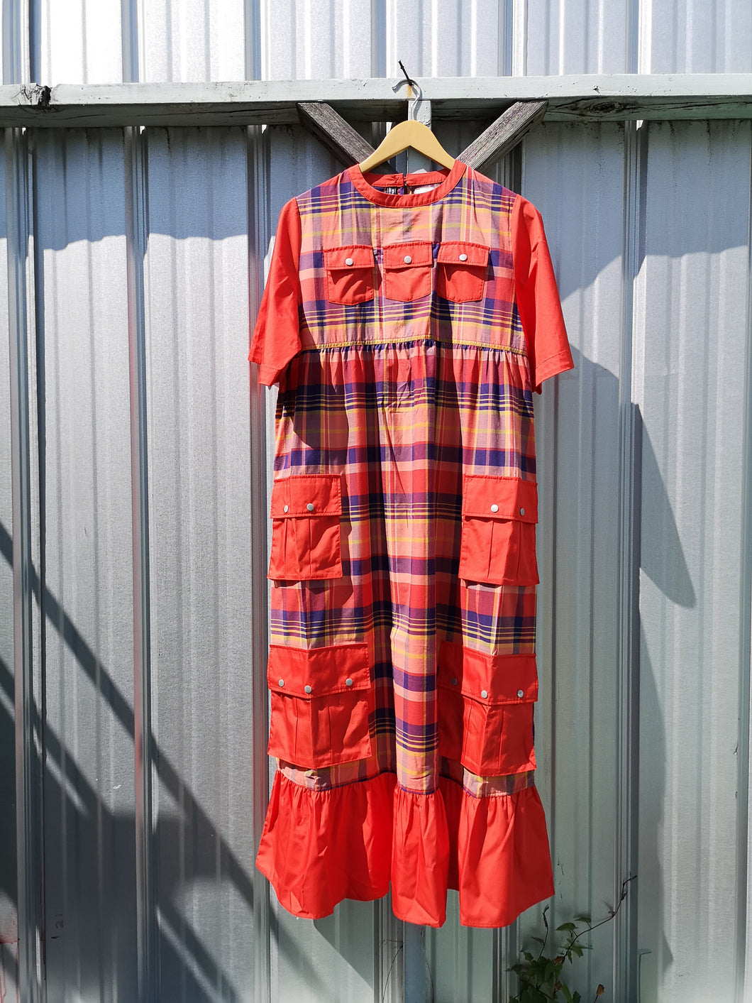W'menswear Summer Fortune Pocket Dress - Plaid - front