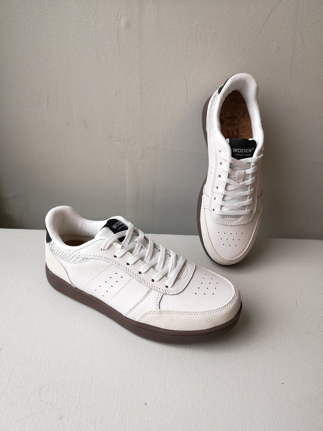 Woden Bjork Mix Sneaker - Blanc de Blanc/Black