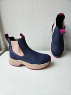 Woden Siri Waterproof Boot - Dark Navy/Taupe