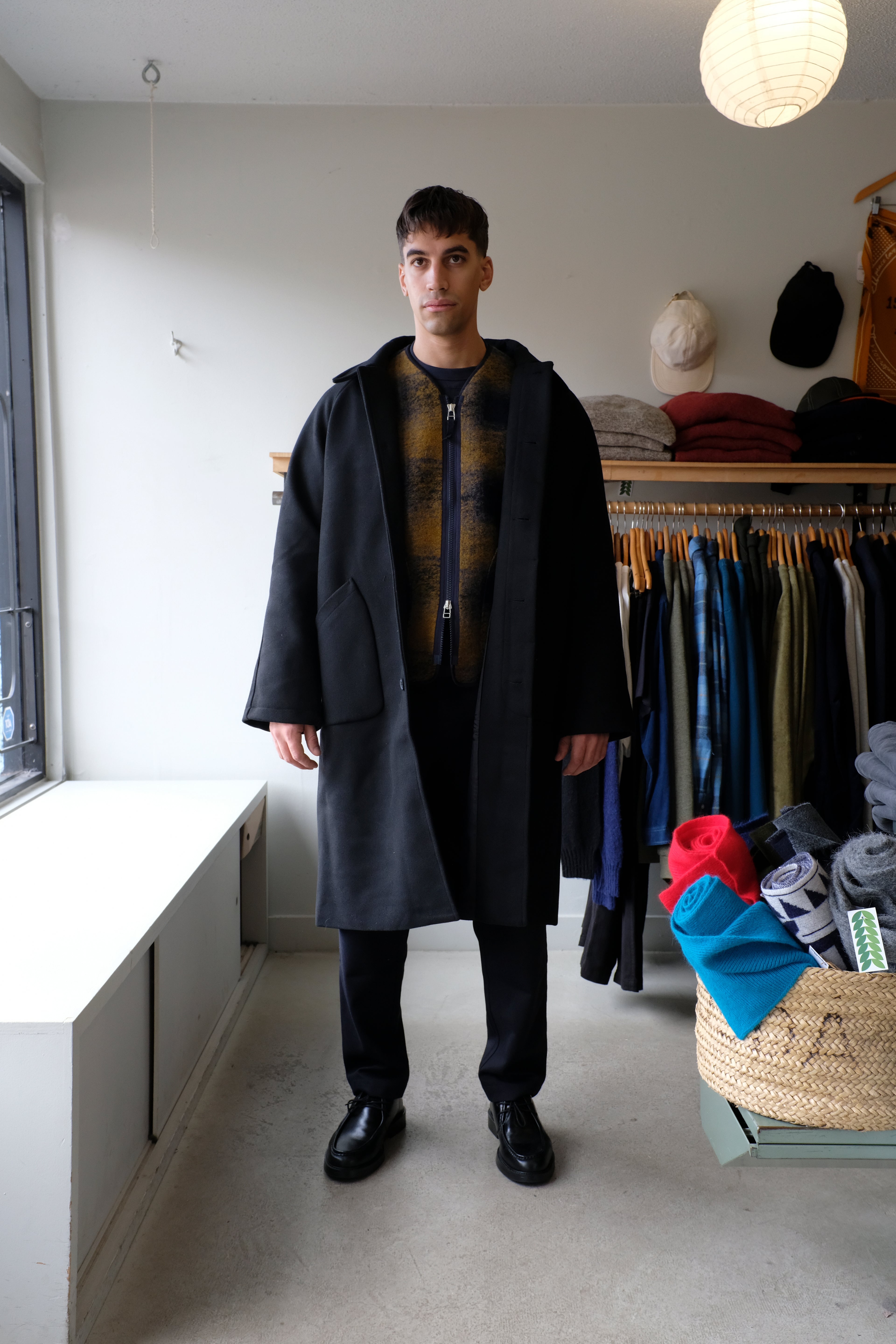Woodbird - Bergt Wool Coat - Black - flat front