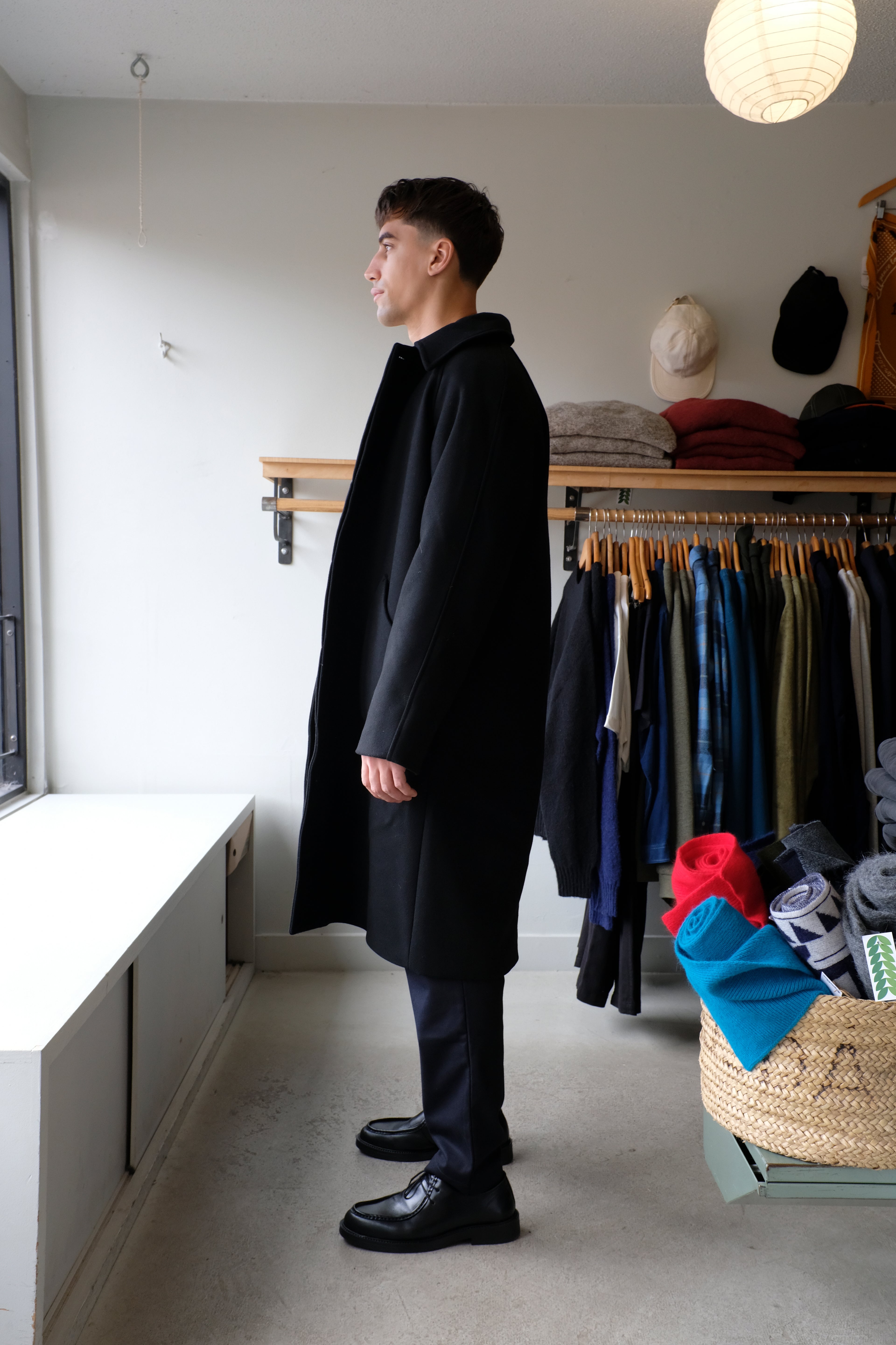 Woodbird - Bergt Wool Coat - Black - flat side