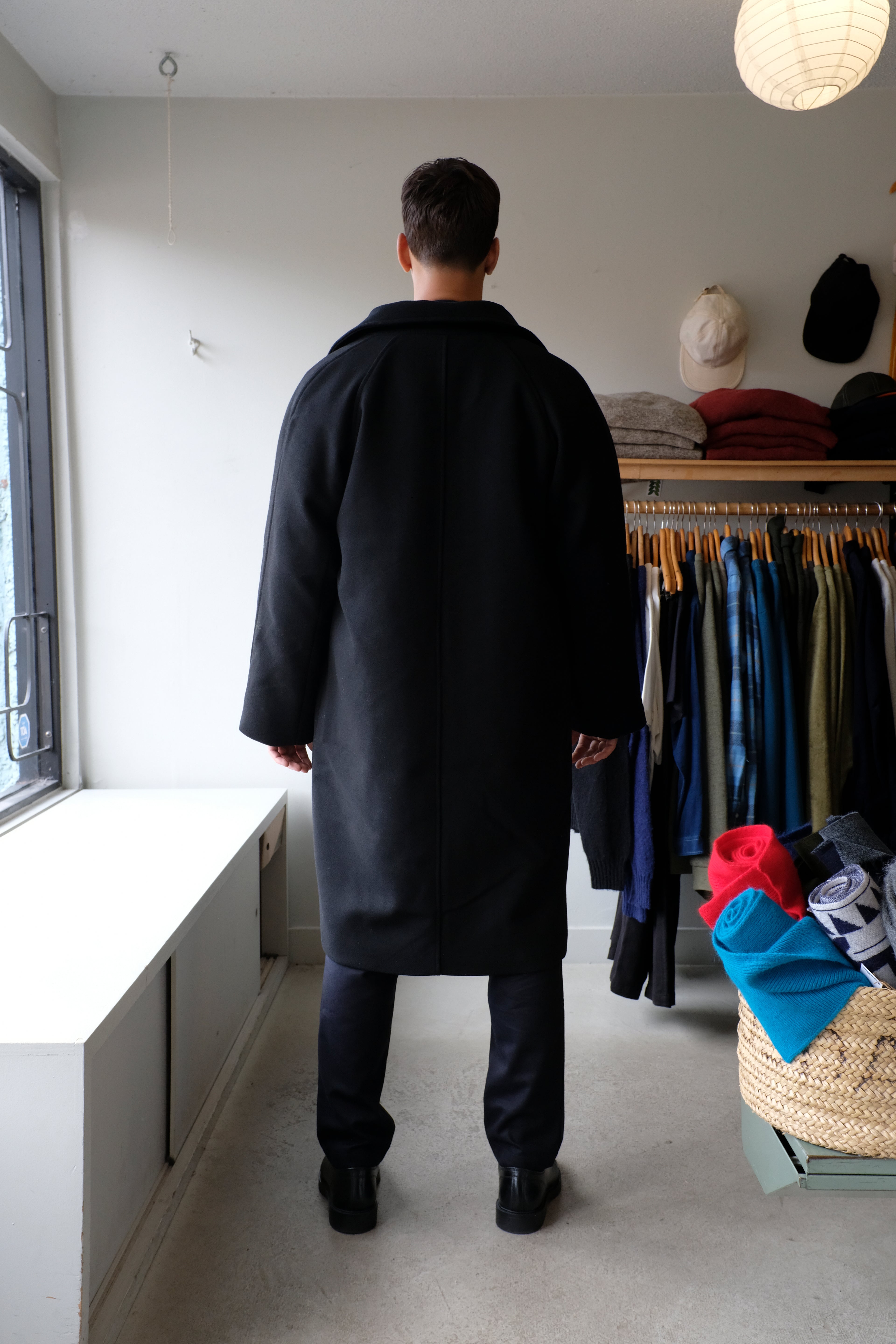 Woodbird - Bergt Wool Coat - Black - flat back