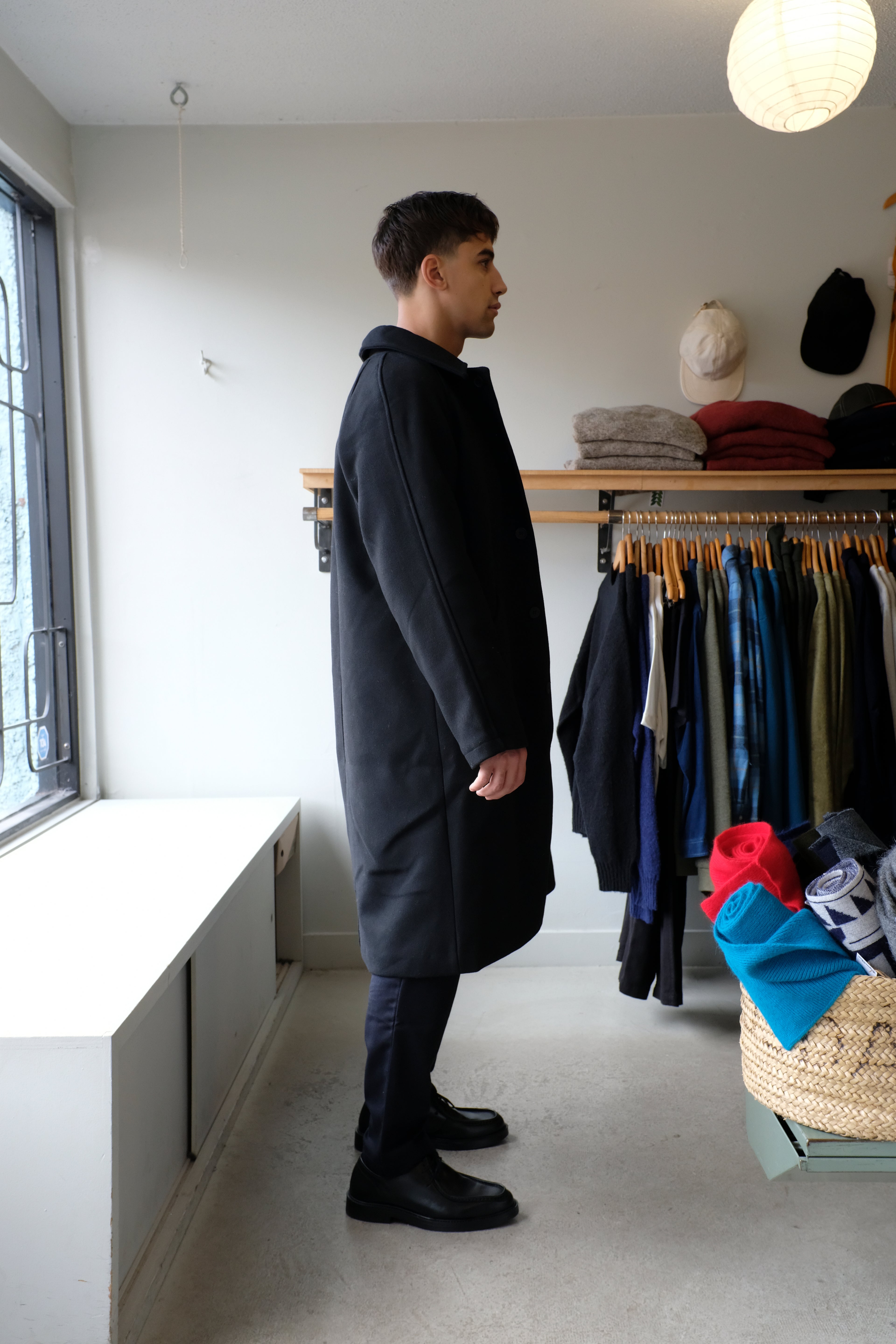 Woodbird - Bergt Wool Coat - Black - flat side