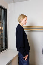 Woodbird - Fang Half Zip Knit Sweater - Black - flat side