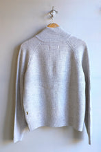 Load image into Gallery viewer, Woodbird - Jass Wool Zip Cardigan - Light Grey Melange - flat back

