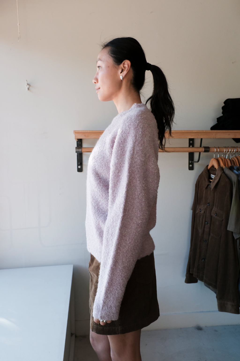 Kurt Loop Crew Sweater - Dusty Violet