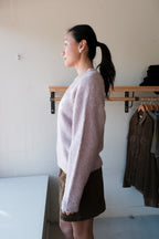 Kurt Loop Crew Sweater - Dusty Violet