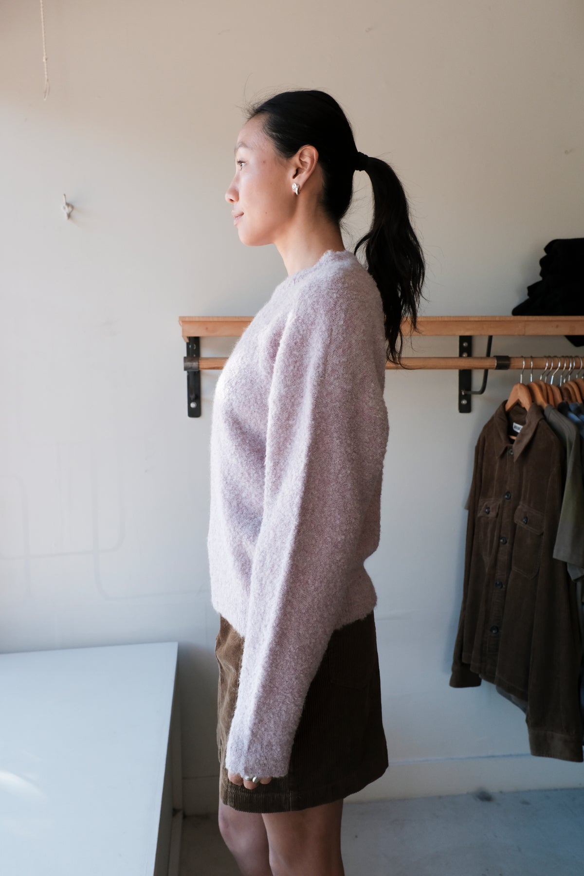 Kurt Loop Crew Sweater - Dusty Violet