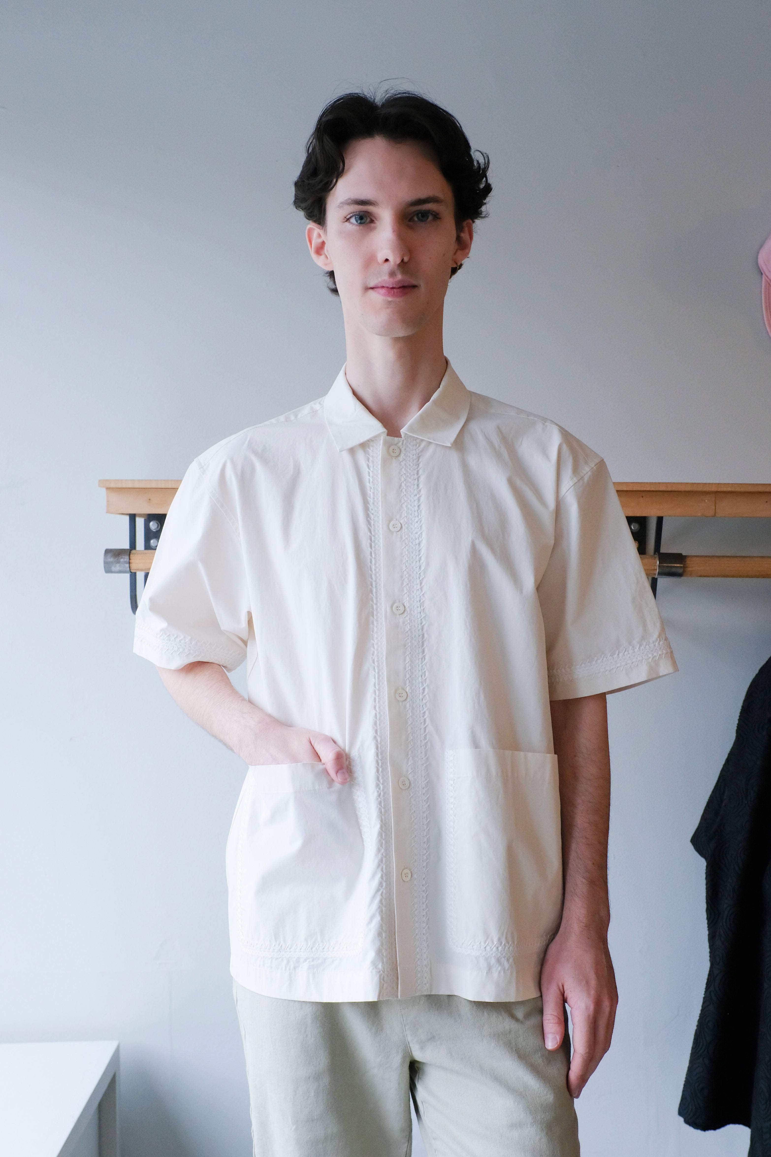 Woodbird - Wang Line Shirt - Off-White - front