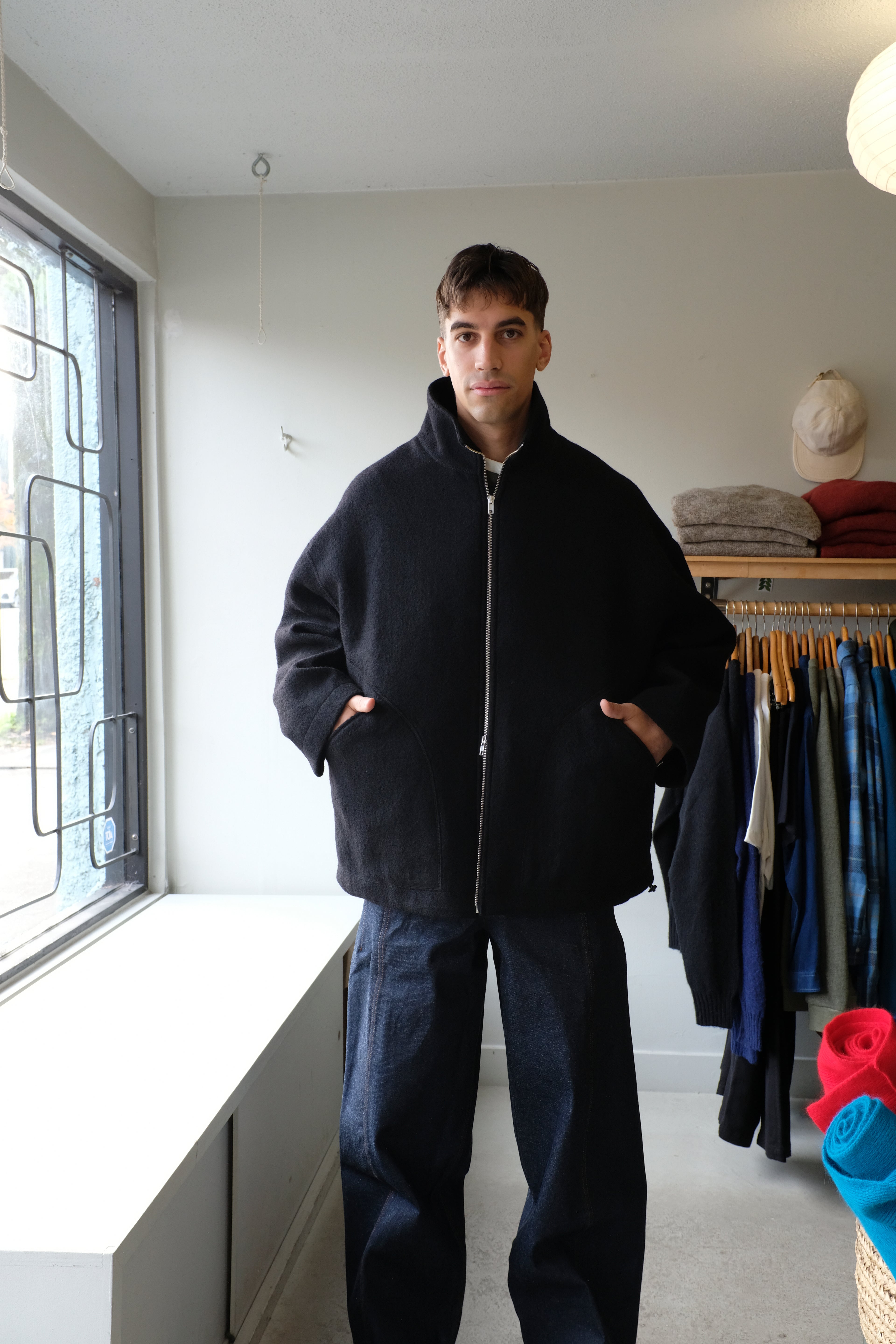 YMC - Aaron Zip Jacket - Black - flat front