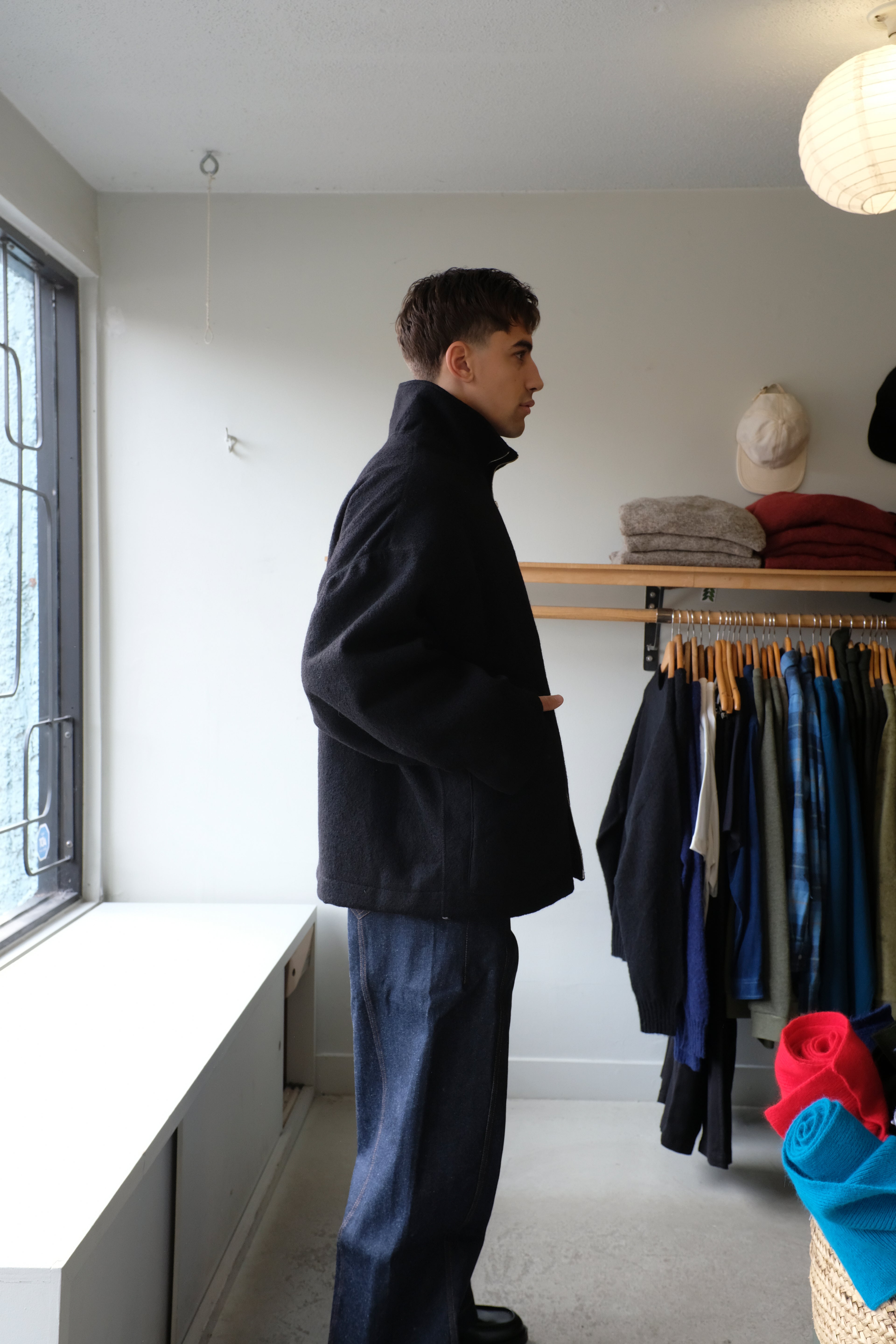 YMC - Aaron Zip Jacket - Black - flat side