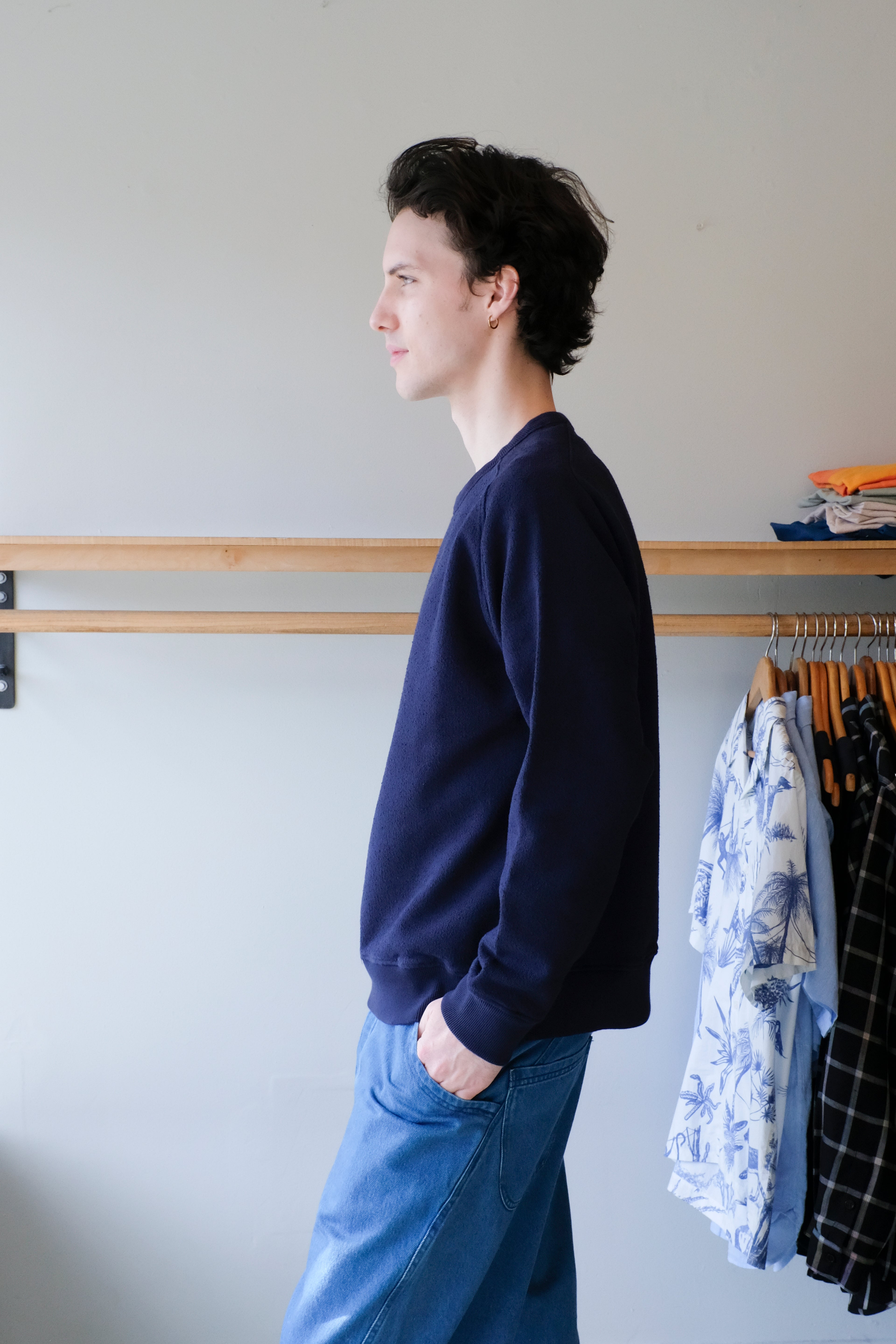 Almost Grown Sweatshirt (Men's) - Navy Textured